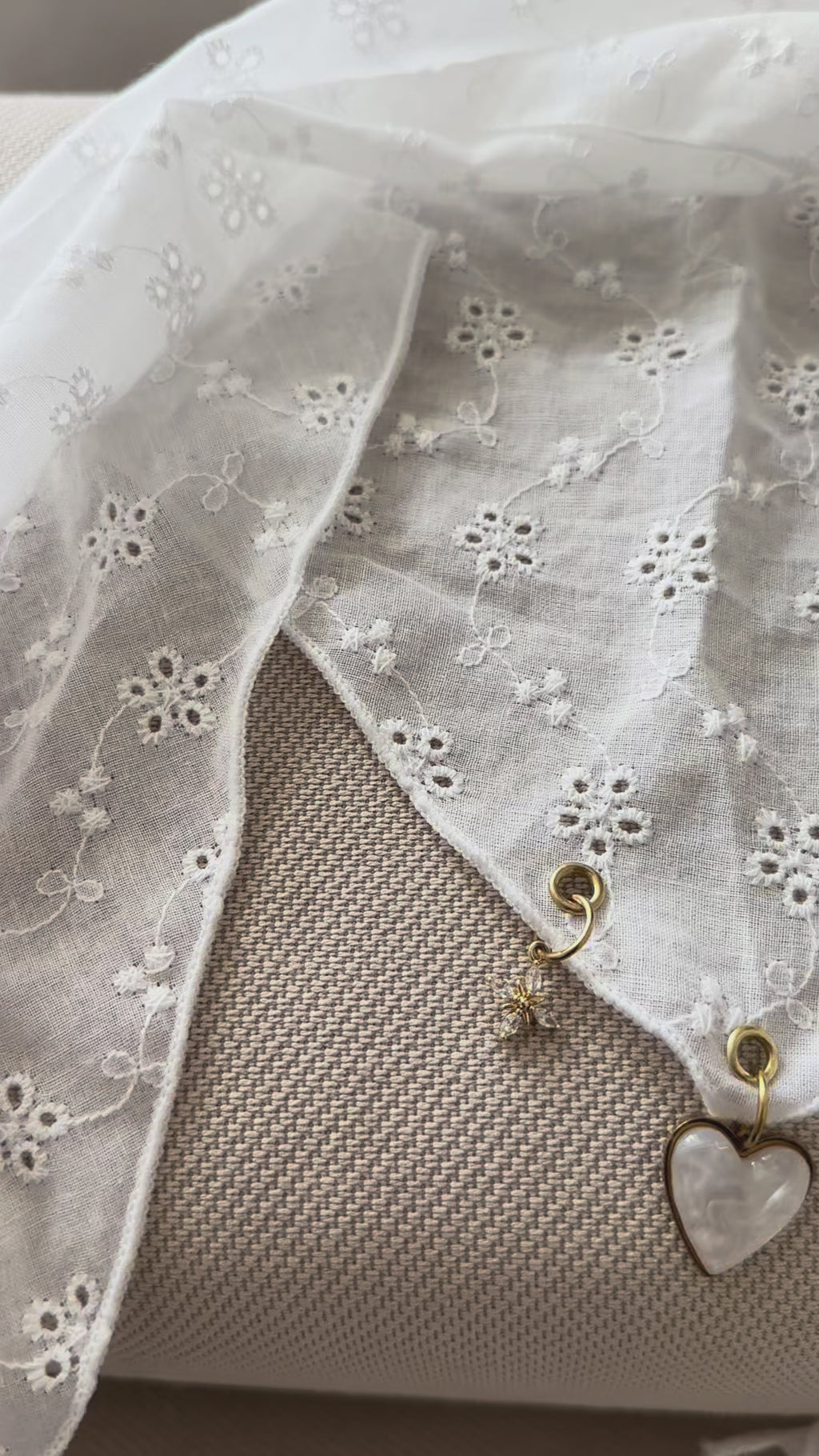 Foulard Dentelle blanc